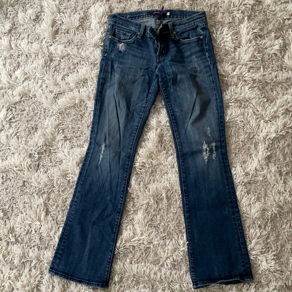 Vigoss Distressed Flare Jeans Juniors Sz 1 - Picture 1 of 5